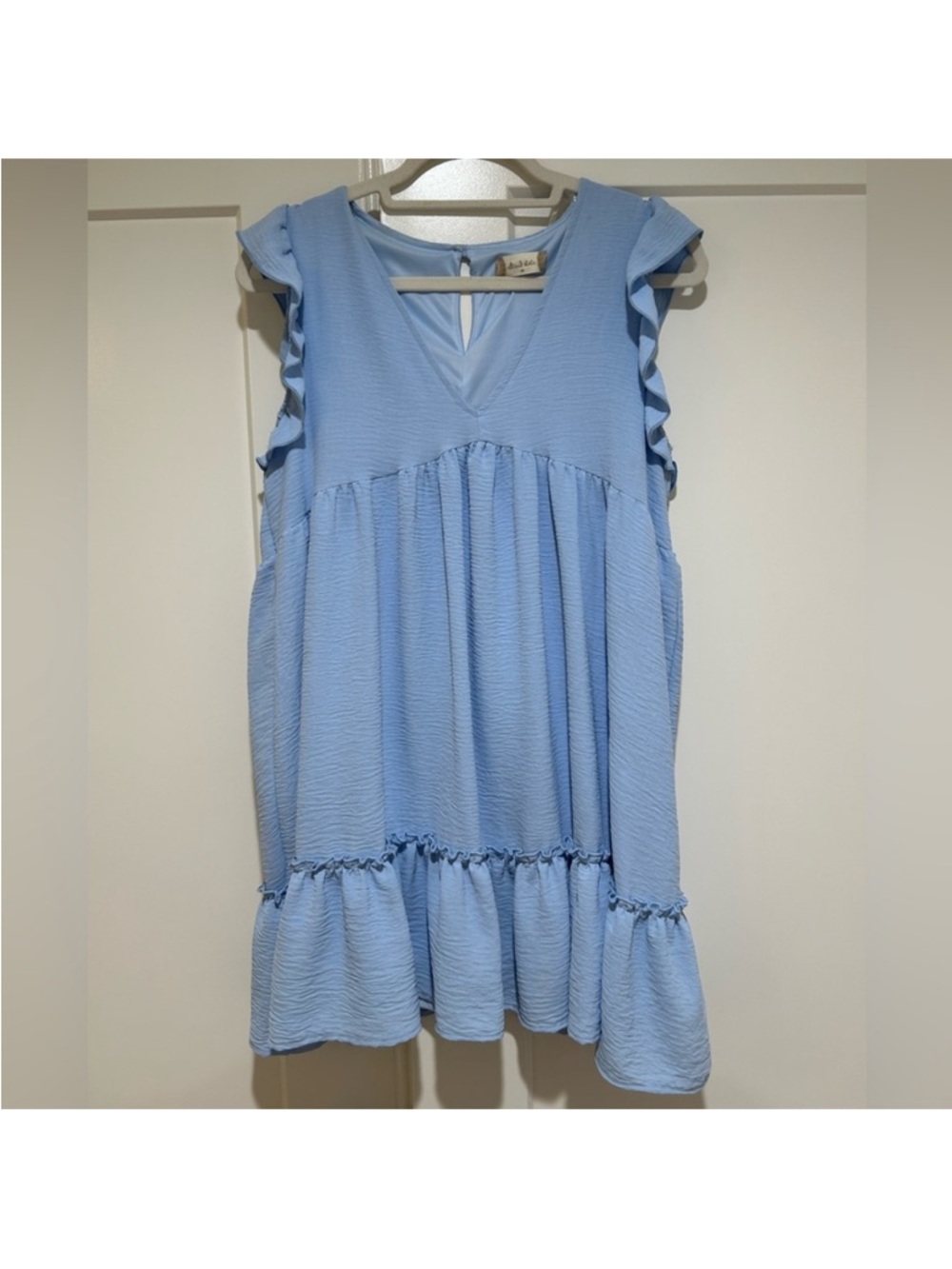 Altar'd State Light Blue Ruffle Mini Dress